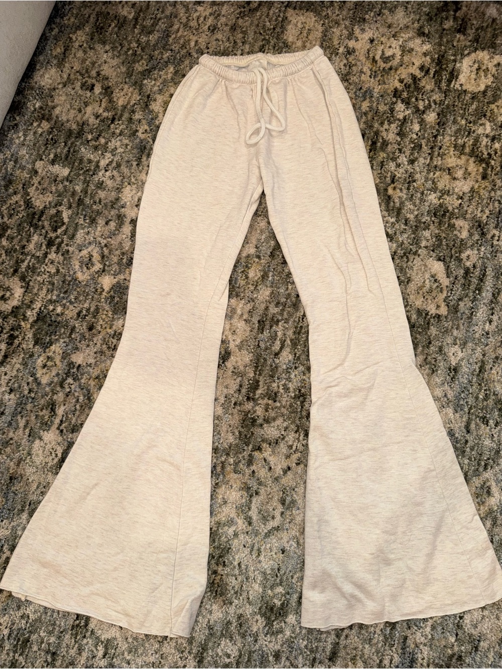 Beige Flare Lounge Pants - Soft Wide Leg